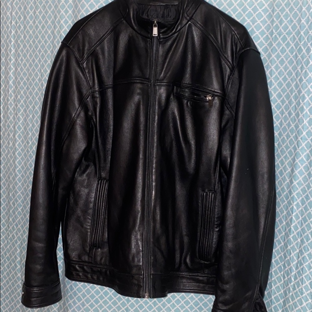 Men’s Black REAL leather Jacket